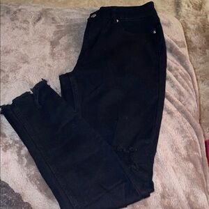 Black Women's Ripped Hem Jeans